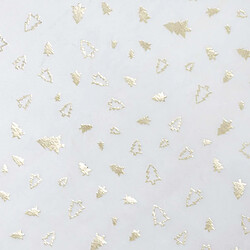 Atmosphera Chemin de table de Noël Sapin effet velours - Blanc et doré