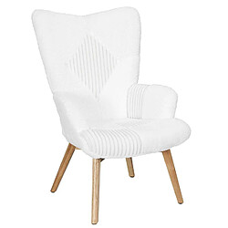 The Home Deco Factory Fauteuil de salon scandi en patchwork Helsinki - Blanc