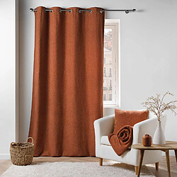 Douceur D'Interieur Rideau à œillets BELI - Bouclette unie - 140 x 240 cm - Terracotta