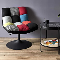 The Home Deco Factory Fauteuil de salon pivotant Askim - Noir