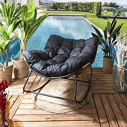 The Home Deco Factory Fauteuil à bascule rembourré Asgar - Noir