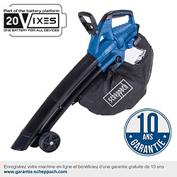 Souffleur / Aspirateur et Broyeur sans fil BC-BLV720-X - 2 poignées + sangle - SCHEPPACH 20V IXES - sans batterie ni chargeur