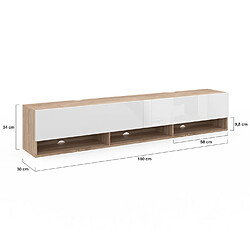 Idmarket market Meuble TV 180 cm - Bois et Blanc pas cher