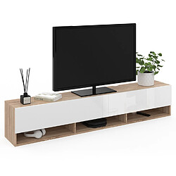 Idmarket market Meuble TV 180 cm - Bois et Blanc