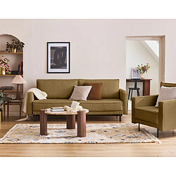 Lisa Design Charlie Canapé droit 3 places - Jaune Tissu