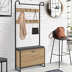 Idmarket MARKET Vestiaire LUIS bois et noir