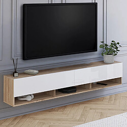 Idmarket market Meuble TV 180 cm - Bois et Blanc