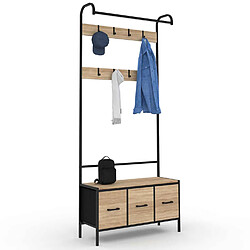 IDMARKET Vestiaire UTAH - Bois et Noir