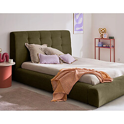 Lisa Design Onyx - Lit coffre 180x200 Lit coffre avec sommier inclus - Velours côtelé vert - Tête de lit incluse