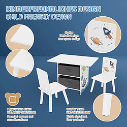 Avis Joyz Ensemble meuble pour enfants 3 pcs. table à dessin + 2 chaises motif espace