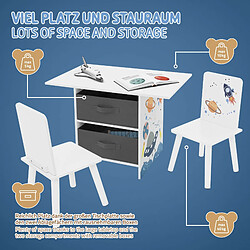 Acheter Joyz Ensemble meuble pour enfants 3 pcs. table à dessin + 2 chaises motif espace