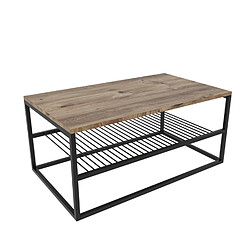 Concept Usine Table basse industrielle avec étagère FACTORY