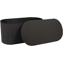 Avis The home deco factory pouf-coffre rond - Noir