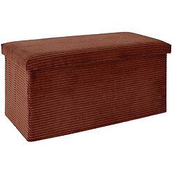 The home deco factory pouf-coffre pliable - Terracotta
