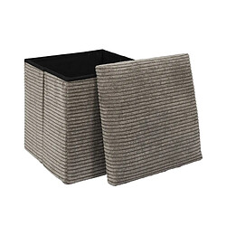But Pouf-coffre pliable - Taupe pas cher
