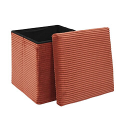 But Pouf design carré - Terracotta pas cher