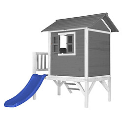 Avis Axi House AXI Maison Enfant Beach Lodge XL en Gris avec Toboggan en Bleu | Maison de Jeux en Bois FFC pour les Enfants | Maisonnette / Cabane en Bois