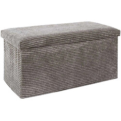 The home deco factory Pouf-coffre velours - Taupe