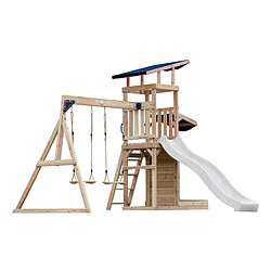 Axi house Aire de jeux bois toboggan - Bleu