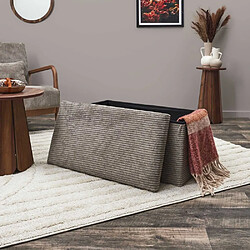 The home deco factory Pouf-coffre velours - Taupe