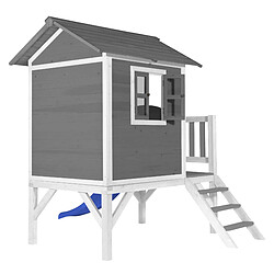 Acheter Axi House AXI Maison Enfant Beach Lodge XL en Gris avec Toboggan en Bleu | Maison de Jeux en Bois FFC pour les Enfants | Maisonnette / Cabane en Bois