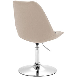 Decoshop26 Chaise de salle à manger réglable pivotante en crème
