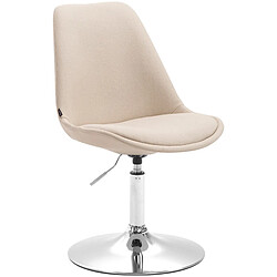 Decoshop26 Chaise de salle à manger réglable pivotante en crème