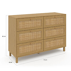 Idmarket MARKET HANAE Commode - Naturel pas cher