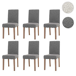 Mendler Chaises Littau boucle gris x6