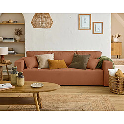 BESTMOBILIER Topaze - Canapé 3 places - Terracotta