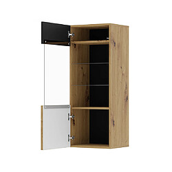 Bestmobilier Ozzy - Vitrine suspendue - Bois/Noir