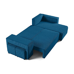 Bestmobilier Topaze canapé d'angle 4 places - Bleu