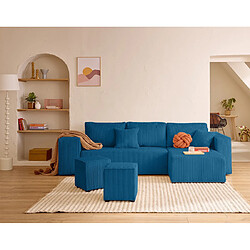 Bestmobilier Topaze canapé d'angle 4 places - Bleu