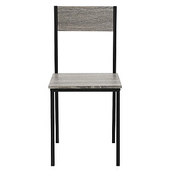 Ml-design Table à manger + 2 chaises - Chêne gris