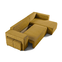 Avis Bestmobilier Topaze - canapé d'angle réversible 4 places - convertible avec coffre, tablette et poufs -
