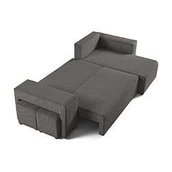 Bestmobilier Canapé Topaze - Gris velours côtelé