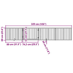 VidaXL Barrière avec porte 4 panneaux pas cher