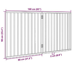 vidaXL Barrière Pliable 2 Panneaux Noir pas cher