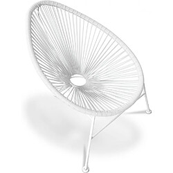 ICONIK INTERIOR Chaise d'extérieur - Chaise de jardin d'extérieur - Acapulco Blanc