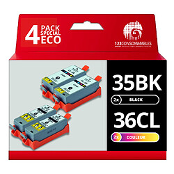 123consommables Cartouches d'encre Canon PGI-35/CLI-36 - Noir et couleur