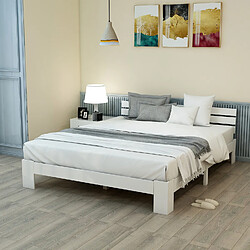 Avis KOMHTOM Lit Double 200x140 Blanc