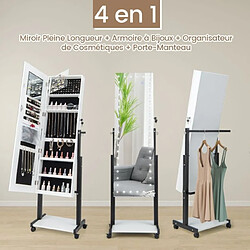Helloshop26 Armoire à bijoux avec miroir - Blanc