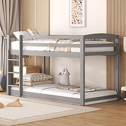 Avis KOMHTOM Lits superposés 90x200 cm gris bois massif