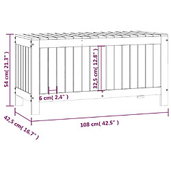 Helloshop26 Coffre boîte meuble de jardin rangement 108 x 42,5 x 54 cm bois de pin blanc 02_0013068 pas cher