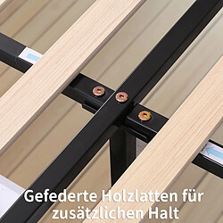 Avis KOMHTOM Lit Capitonné Double 140 X 200 cm - Cadre De Lit En Velours Avec 2 Tiroirs - Sommier À Lattes Et Dossier - Gris