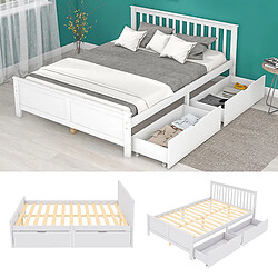 Avis KOMHTOM Lit simple 140x200 Blanc