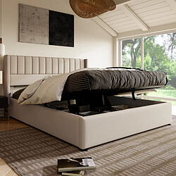 KOMHTOM Lit capitonné double - Beige