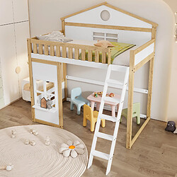 Acheter KOMHTOM Lit superposé enfant - Blanc/Naturel