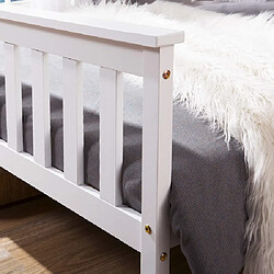KOMHTOM Lit Double Bois Massif 140x200 cm pas cher