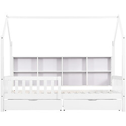 Acheter KOMHTOM Lit Maison Enfant 90x200 cm - Blanc